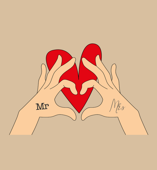 Sioou - Temporäre Tattoos Mr & Mrs, 5 Stück