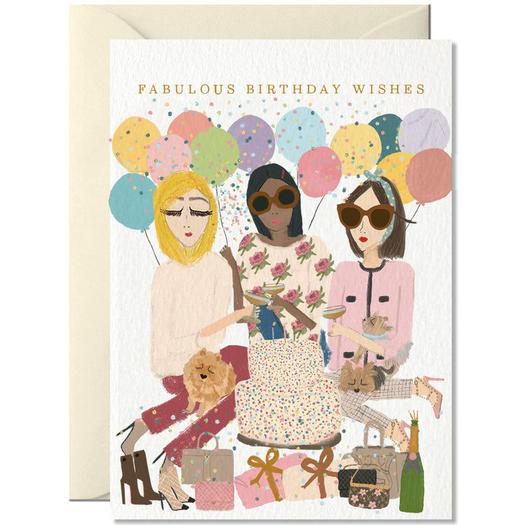 Grußkarte FABULOUS BIRTHDAY WISHES mit Umschlag von Nelly Castro