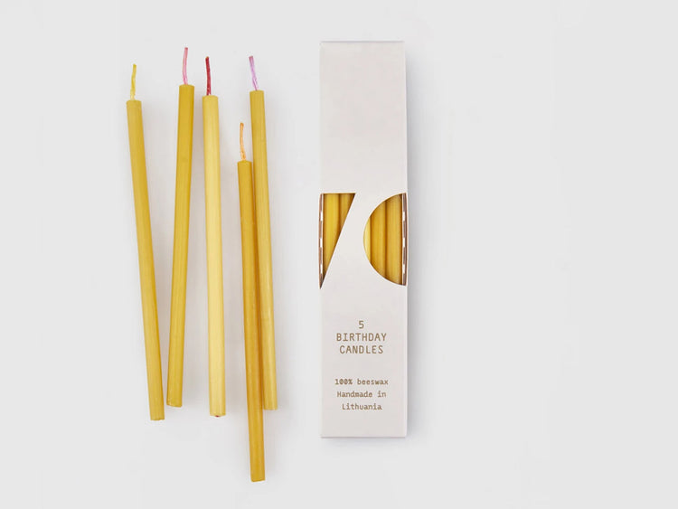 Geburtstagskerzen - Mini 5 Stück mit unterschiedlichen Dochtfarben (rot) von OVO Things