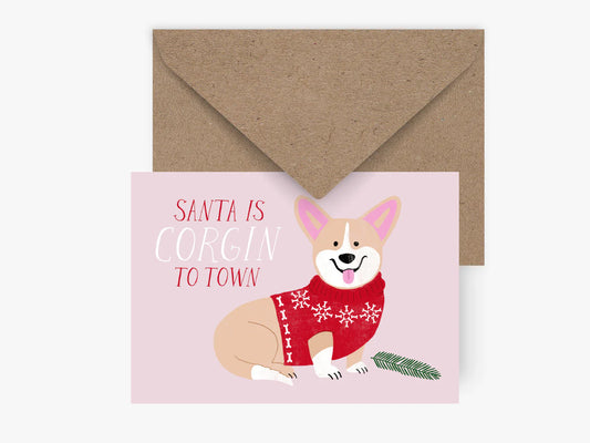 TYPEALIVE Postkarte / Corgin To Town & MIT Umschlag