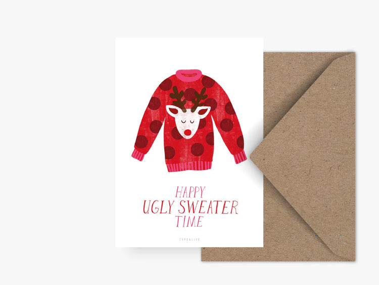 TYPEALIVE Postkarte / Ugly Sweater No. 1 MIT Umschlag