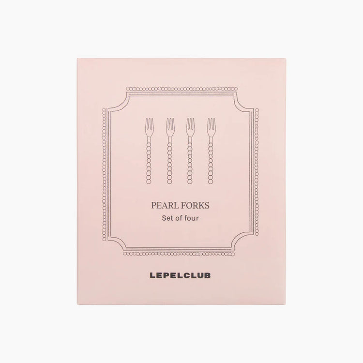 LEPELCLUB / Kuchengabeln mit Perlenverzierung, 4er-Set
