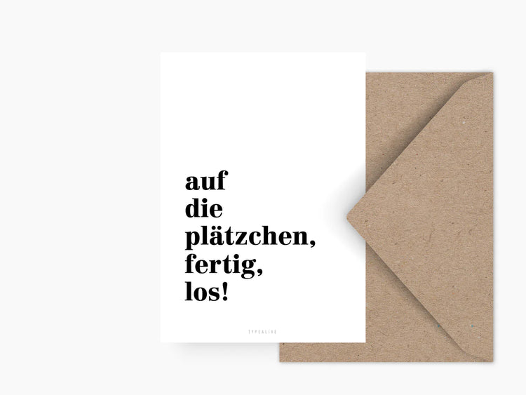 TYPEALIVE Postkarte / Plätzchen No. 1 & MIT Umschlag