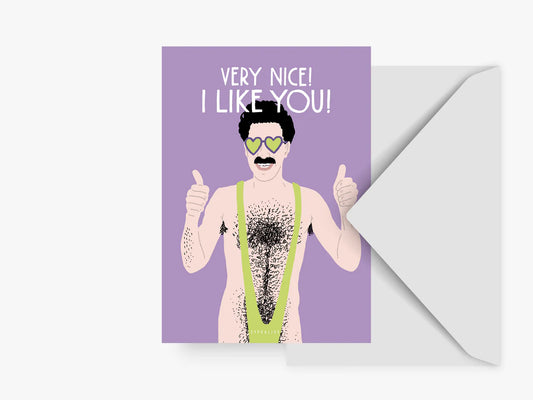 Postkarte Very Nice mit Umschlag von Typealive