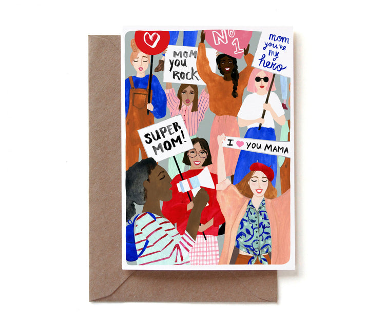 Reddish Design - Grußkarte / Super-MAMA mit Umschlag