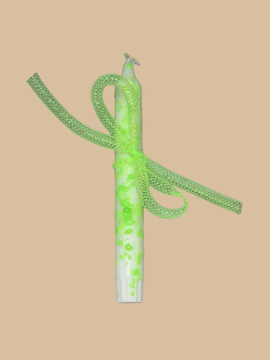 Rico Design_Bastelband Netzschlauch Neon-Gelb (Band an einer Kerze verpackt)