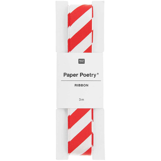 Rot-Weiß gestreiftes Satinband von Rico Design