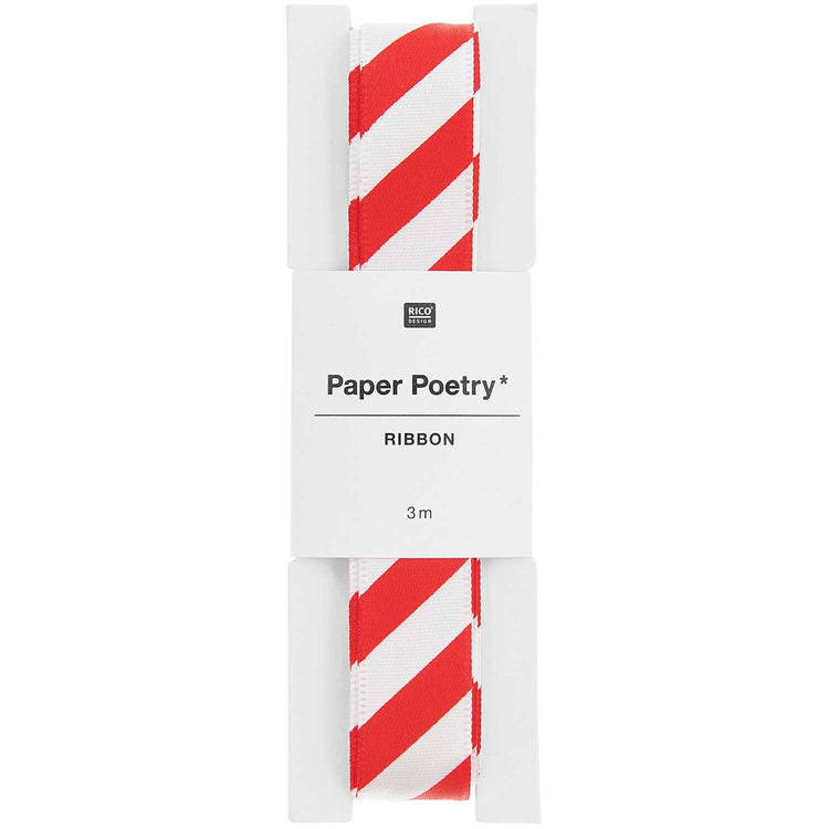 Rot-Weiß gestreiftes Satinband von Rico Design