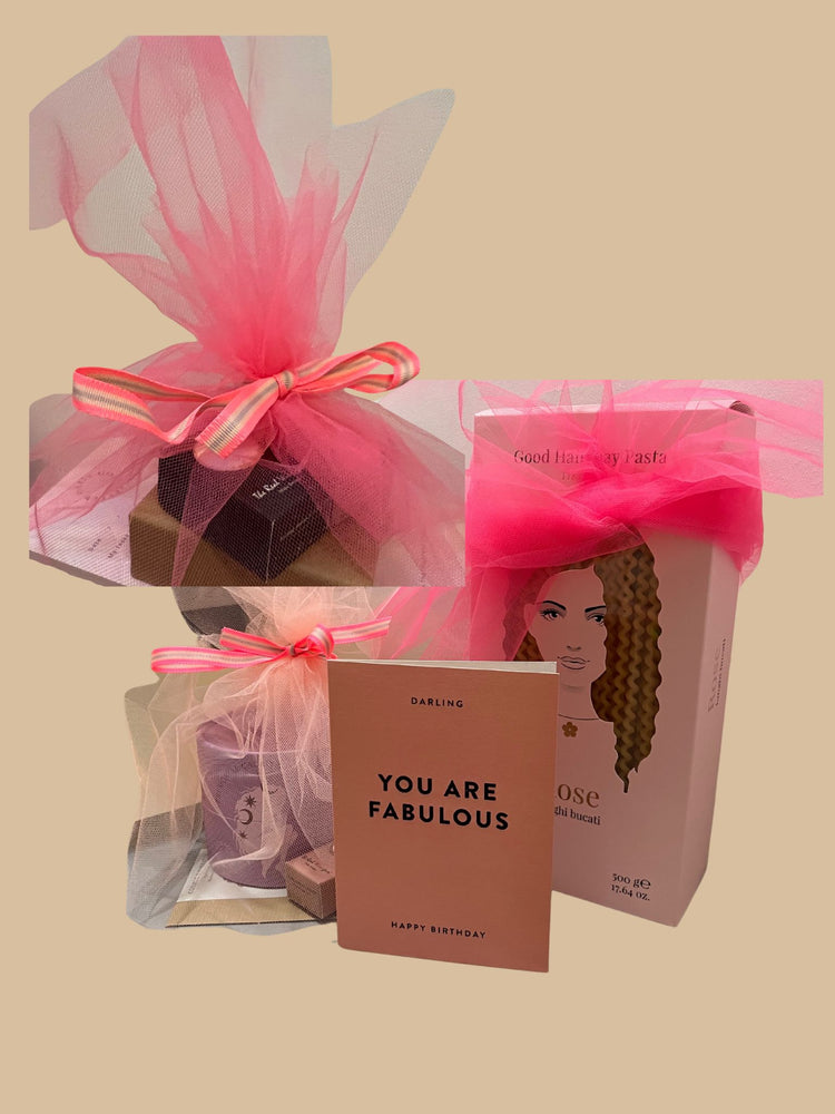 Rico Design_Webband Multi Streifen Neon-Pink mit Rosa und Flieder als Geschenk verpackt