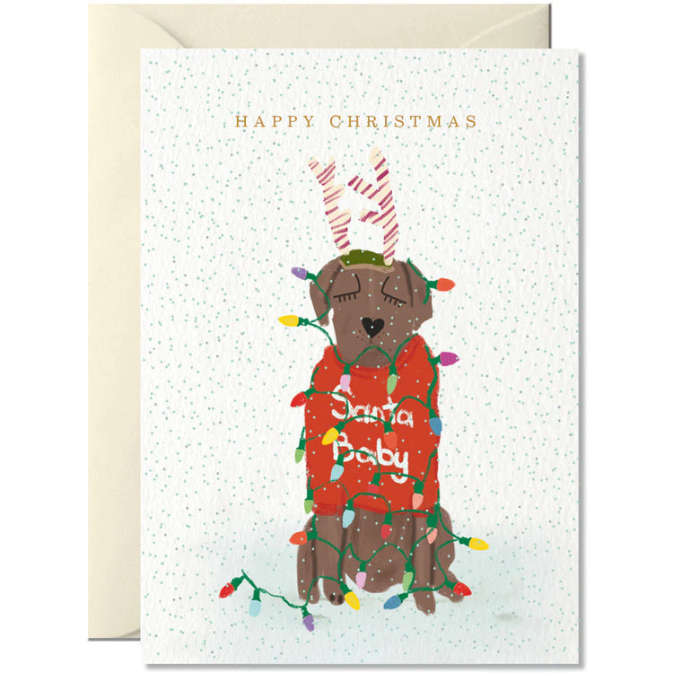 Nelly Castro - Grußkarte / Santa Baby Labrador mit Umschlag