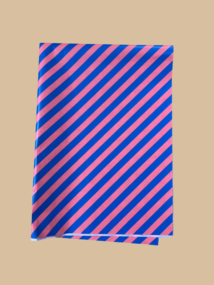 Magnolia Hills - Seidenpapier gestreift Blau/Korallenrot, 5x