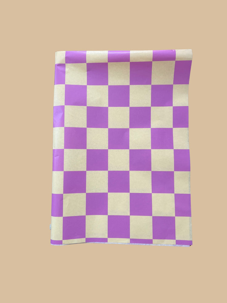 Seidenpapier in rosafarbenem und vanillefarbenem (zartgelben) Karomuster