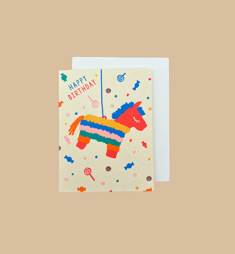 1973 x Emma Cooter - Grußkarte / PINATA Geburtstagskarte mit Umschlag