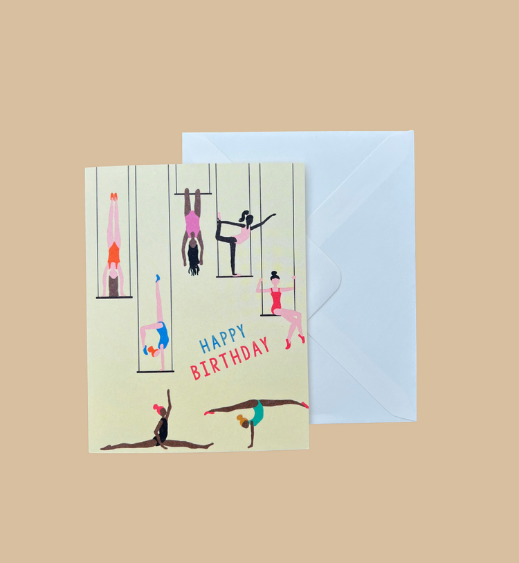 1973 x Emma Cooter - Grußkarte / TRAPEZE Geburtstagskarte mit Umschlag