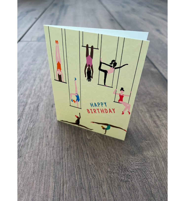 1973 x Emma Cooter - Grußkarte / TRAPEZE Geburtstagskarte mit Umschlag