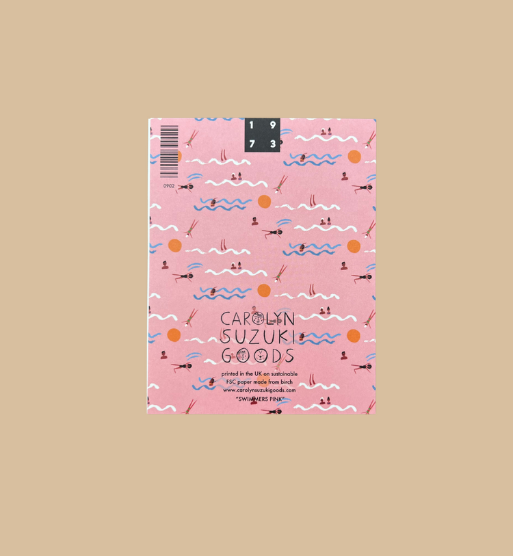 Carolyn Suzuki - Grußkarte / SWIMMERS PINK Geburtstagskarte mit Umschlag