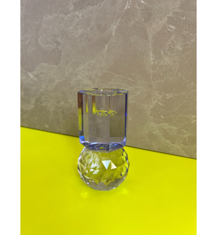 C'est Bon - Kerzenhalter Kristall Blau, 10,5 x 6 x 6 cm