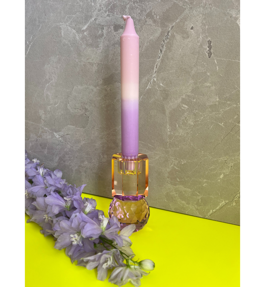 C'est Bon - Kerzenhalter Kristall Hellbraun - Violett, 10,5 x 6 x 6 cm