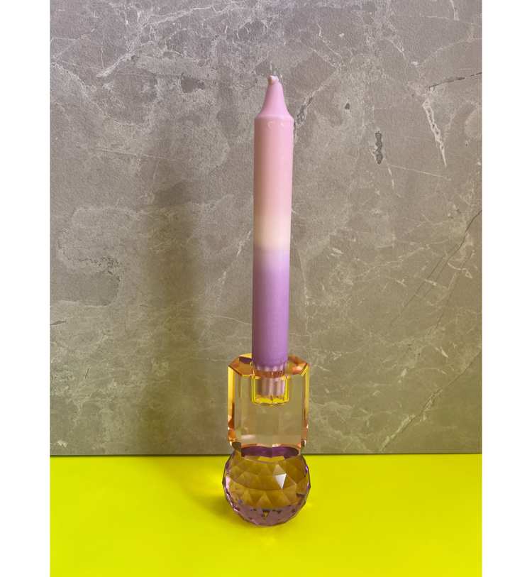 C'est Bon - Kerzenhalter Kristall Hellbraun - Violett, 10,5 x 6 x 6 cm