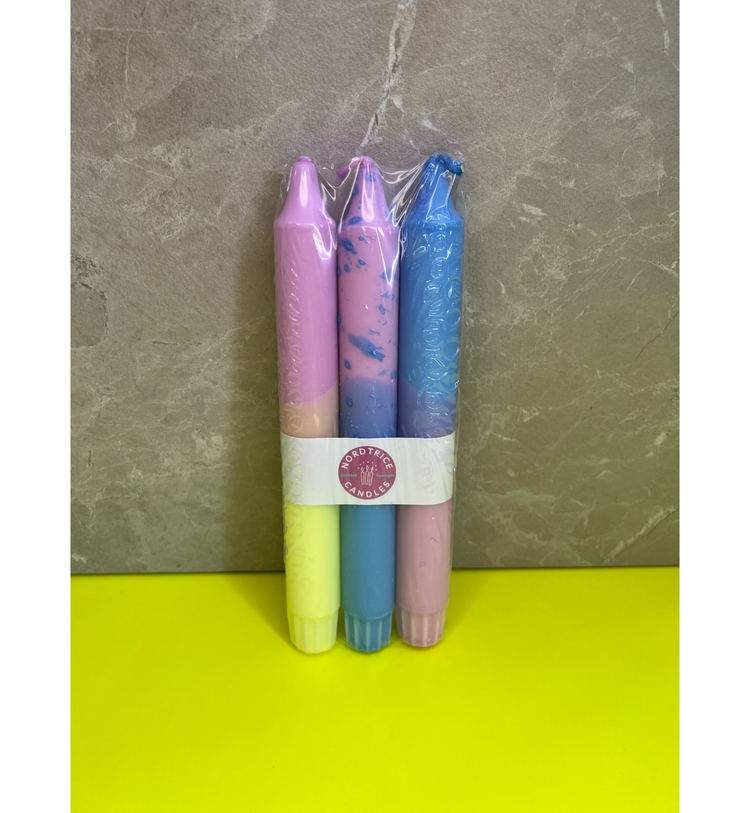 Nordtrice Candles - Kronelys Yellow Kiss Kerzen-Set, 3 Stück