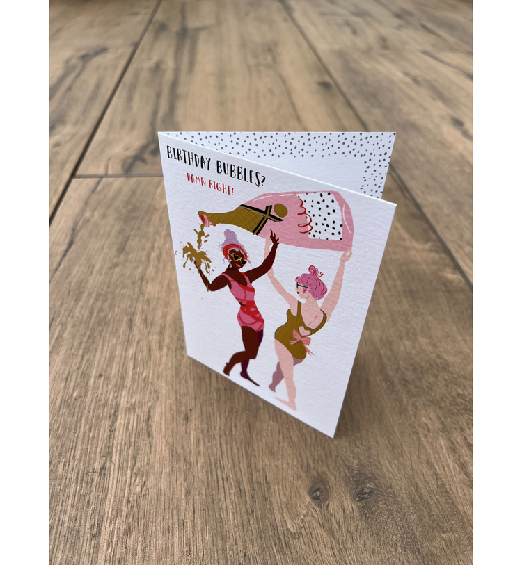 Paper Rose - Grußkarte / BIRTHDAY BUBBLES Geburtstagskarte mit Umschlag