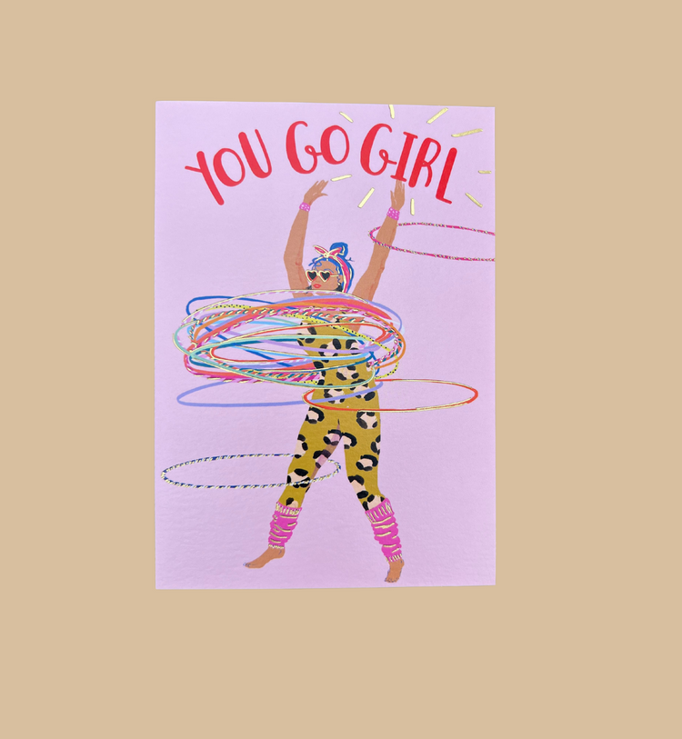 Paper Rose - Grußkarte / YOU GO GIRL Karte mit Umschlag