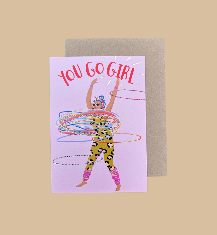 Paper Rose - Grußkarte / YOU GO GIRL Karte mit Umschlag