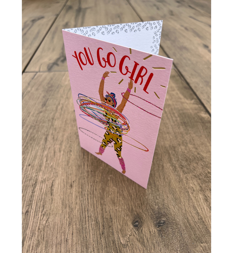 Paper Rose - Grußkarte / YOU GO GIRL Karte mit Umschlag