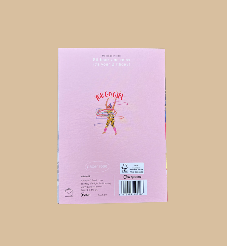 Paper Rose - Grußkarte / DONUT BATH Geburtstagskarte mit Umschlag