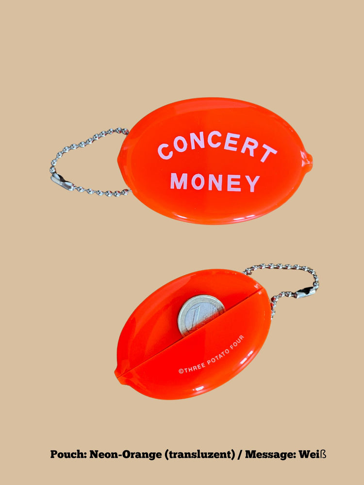 Münzbeutel (Coin Pouch) Concert Money (Pouch: Neon-Orange (transluzent, Message: Weiß)