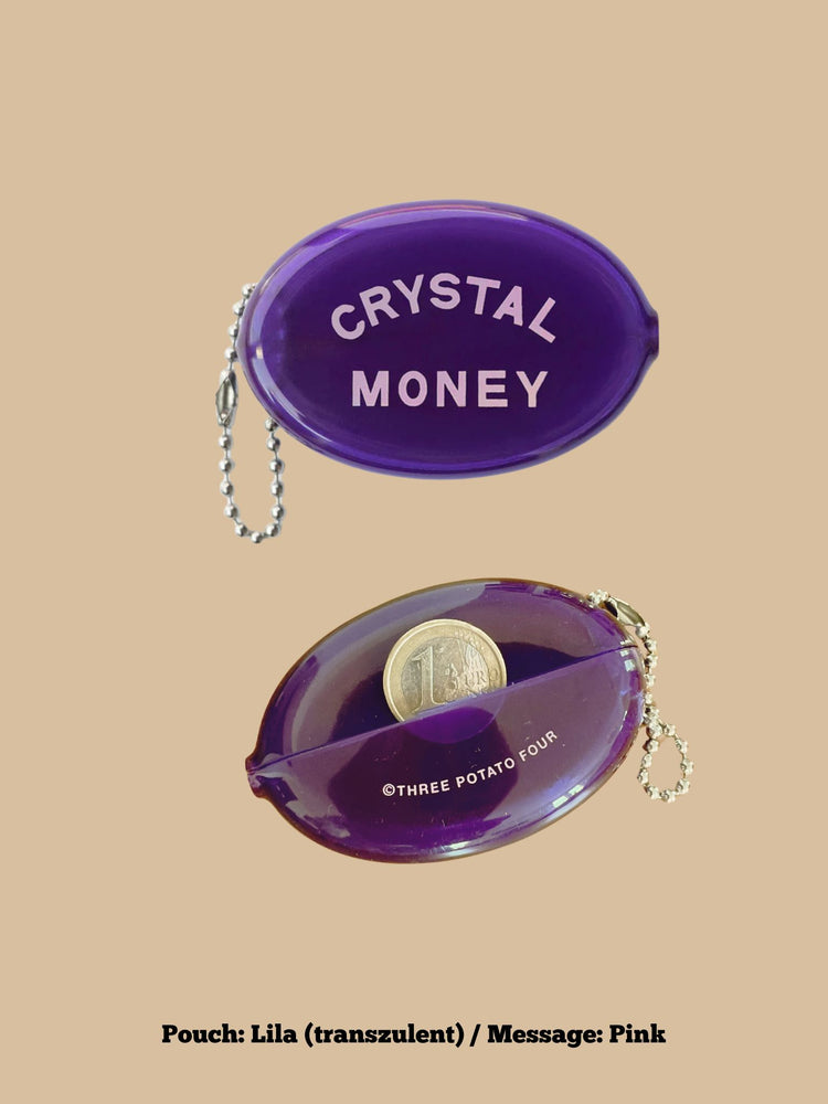 Münzbeutel (Coin Pouch) Crystal Money (Pouch: Lila (transzulent), Message: Pink)
