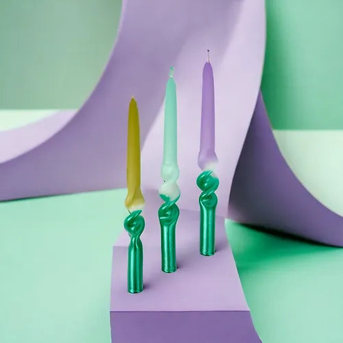 Pink Stories - Kerze Dip Dye Swirl * Vibrant Matcha