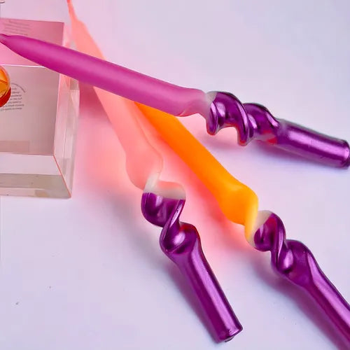 Pink Stories - Kerze Dip Dye Swirl * Sunset Disco