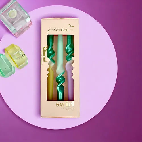 Pink Stories - Kerze Dip Dye Swirl * Vibrant Matcha