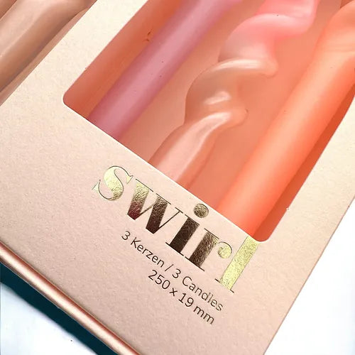 Pink Stories - Kerze Dip Dye Swirl * Happy Place