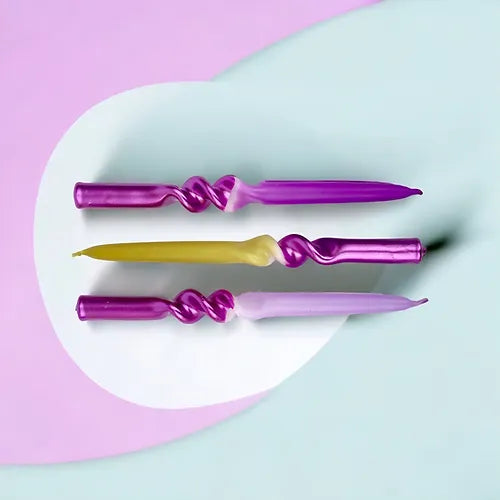 Pink Stories - Kerze Dip Dye Swirl * Eclectic Pouf