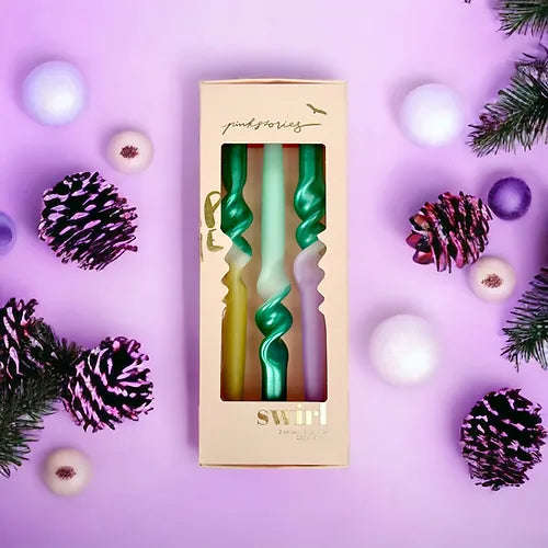 Pink Stories - Kerze Dip Dye Swirl * Vibrant Matcha