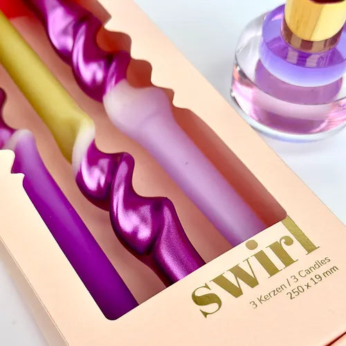 Pink Stories - Kerze Dip Dye Swirl * Eclectic Pouf