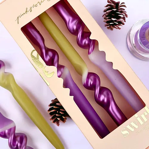 Pink Stories - Kerze Dip Dye Swirl * Eclectic Pouf