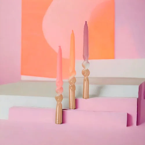 Pink Stories - Kerze Dip Dye Swirl * Happy Place