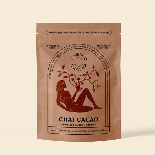 COSMIC DEALER - CHAI CACAO / ACHTSAMKEIT & ENERGIE: Lucuma & Löwenmähne Pilz, 120 g