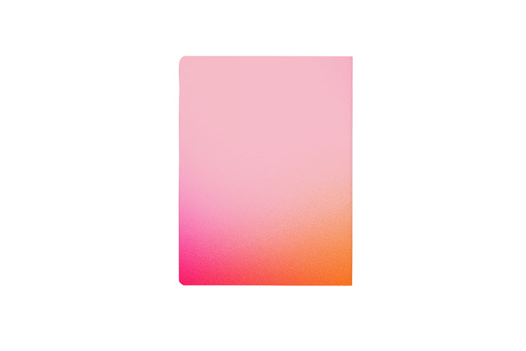 Notizblock mit dem Flexcover in den Neonfarben Pink und Orange mit Weiß von nuuna, 176 Seiten - Darstellung Rückseite