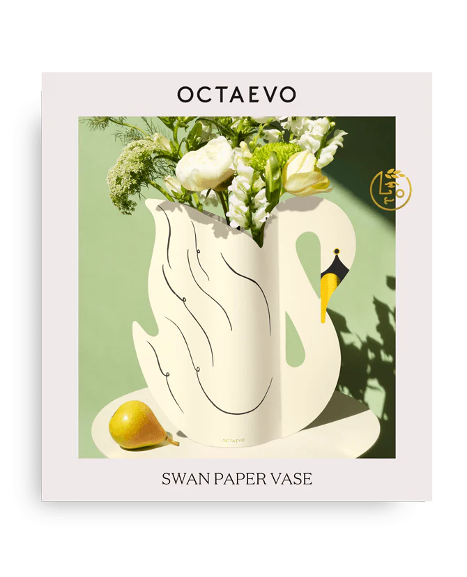 Verpackung Schwanenvase aus wasserdichtem Papier von OCTAEVO