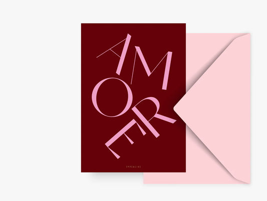 TYPEALIVE - Postkarte / Amore mit Umschlag