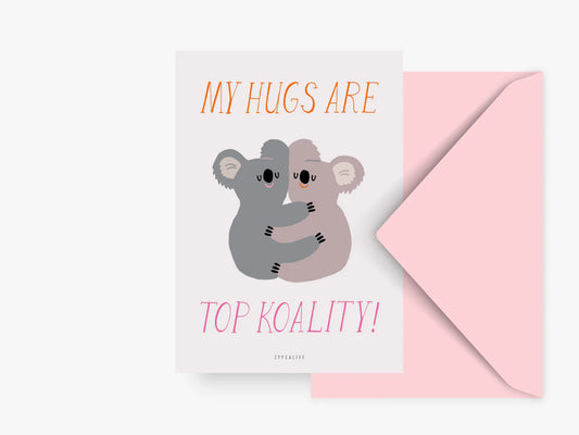 TYPEALIVE - Postkarte / Koality Hugs mit Umschlag