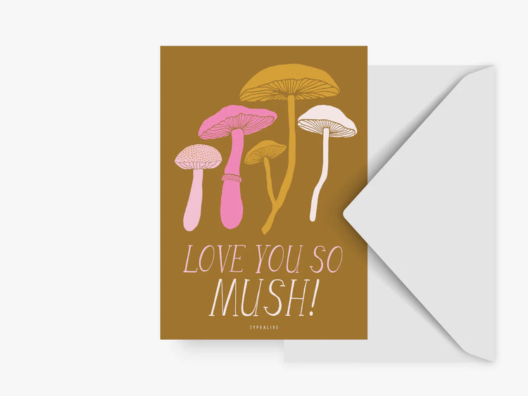 TYPEALIVE - Postkarte / Love You So Mush mit Umschlag