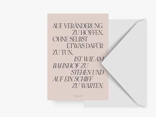TYPEALIVE - Postkarte / Veränderung mit Umschlag