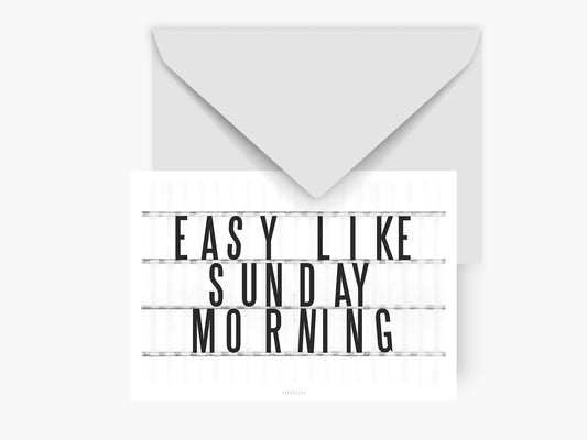 TYPEALIVE - Postkarte / Sunday Morning mit Umschlag