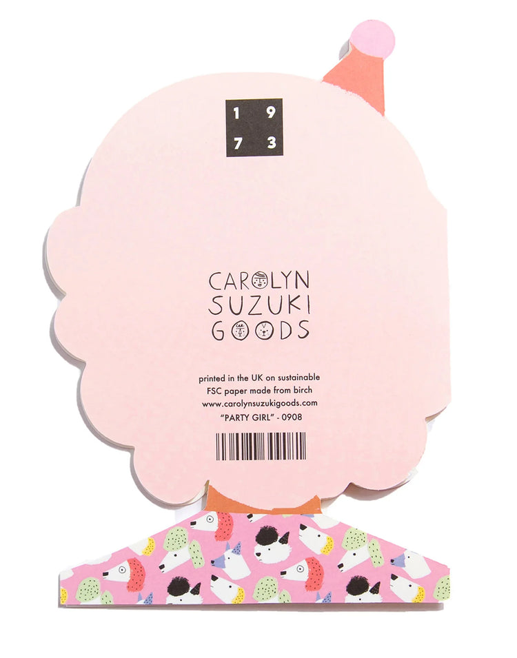 Carolyn Suzuki - Grußkarte / PARTY GIRL Geburtstagskarte mit Umschlag