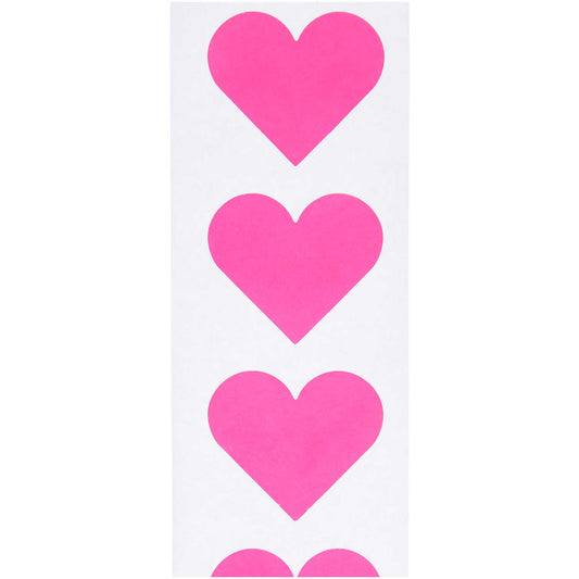 Paper Poetry - Sticker Herzen Neon-Pink, 120 Stück